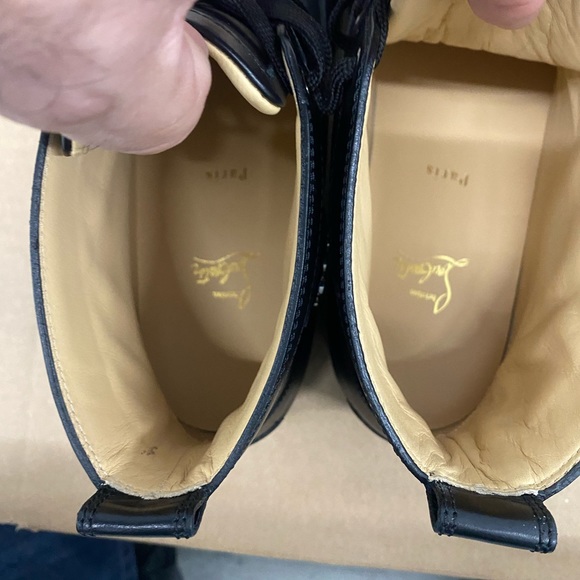 COPY - Christian Louboutin Louis Flat High Top Black  Sneakers Men - Picture 9 of 11